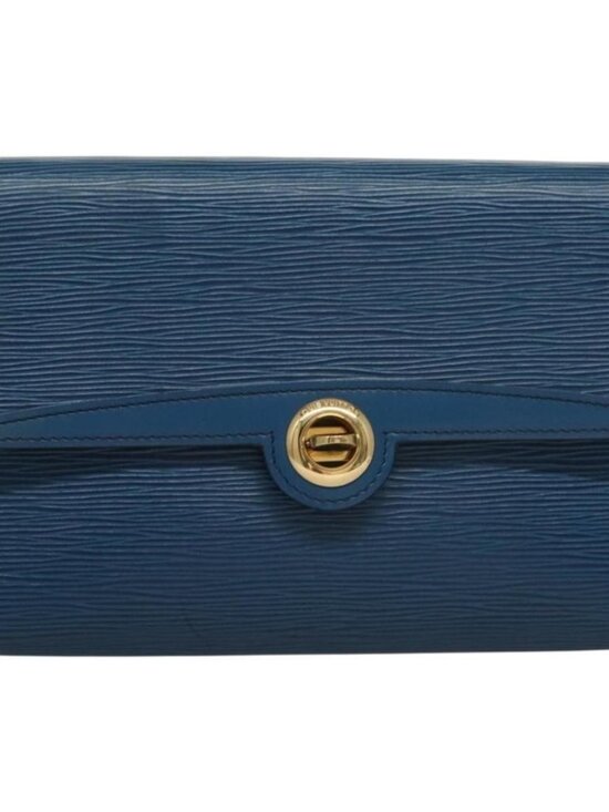 Authentic LOUIS VUITTON Epi Pochette Arche Shoulder Bag Blue M52575 LV - Picture 5 of 16